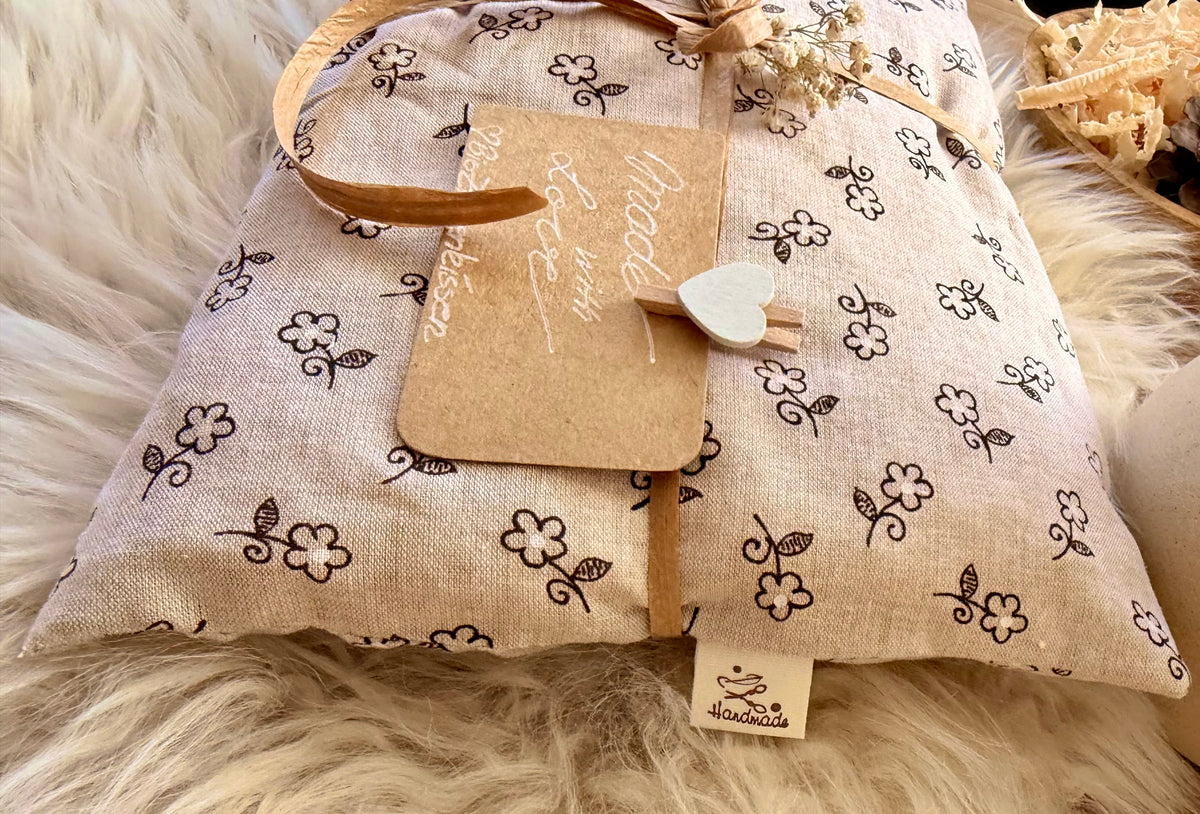 Natur - Zirbenkissen beige handgefertigt